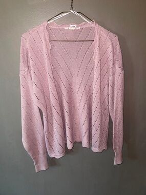 Cyrus "Pink V-Neck Knit Cardigan"